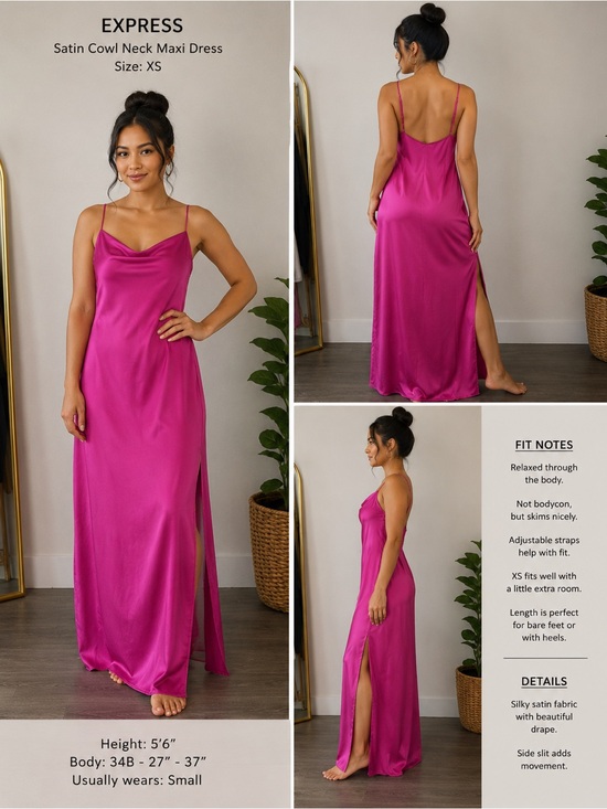 Express Dresses & Skirts - Express Sleeveless Maxi with slit  Fuchsia Dress